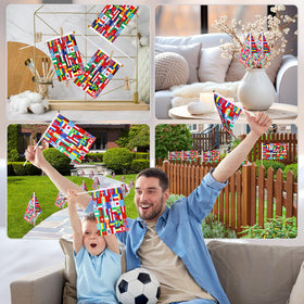 Outus flags and sticks enable outdoor and indoor decorating with vibrant color
