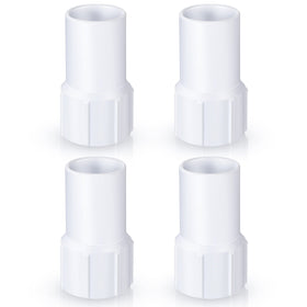 Outus pool vacuum hose cuff with 1-1/2 inch threads, side view.