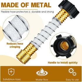 Outus RV camping hose extension protection for smoother water flow at faucets.