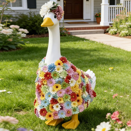 Outus 23-inch spring floral goose outfit brightens porch decor