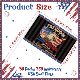 Outus 250-year USA flag close-up shows bright red, white, and blue.