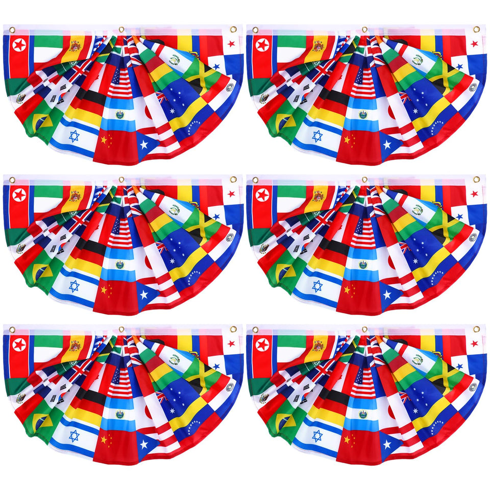 Outus world flags banner collection with 36 flags for events.