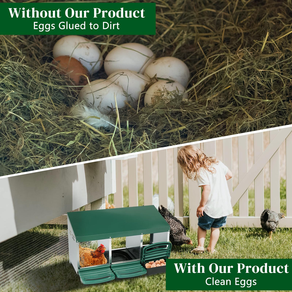 Outvita chicken nesting design with swing perch supports comfortable perching.