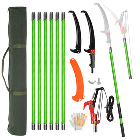 Outvita Manual Pole Saw extends reach up to 26 feet for high branches.