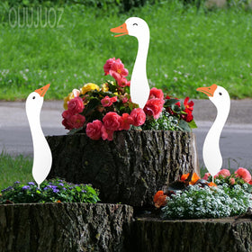 OUUJUOZ weatherproof metal goose for year-round outdoor decor