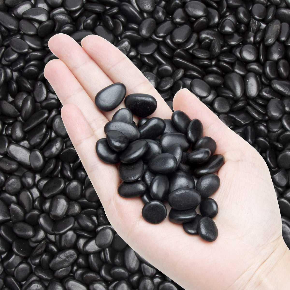 OUPENG black decorative pebbles for river-rock accents in vases and bowls that elevate home decor