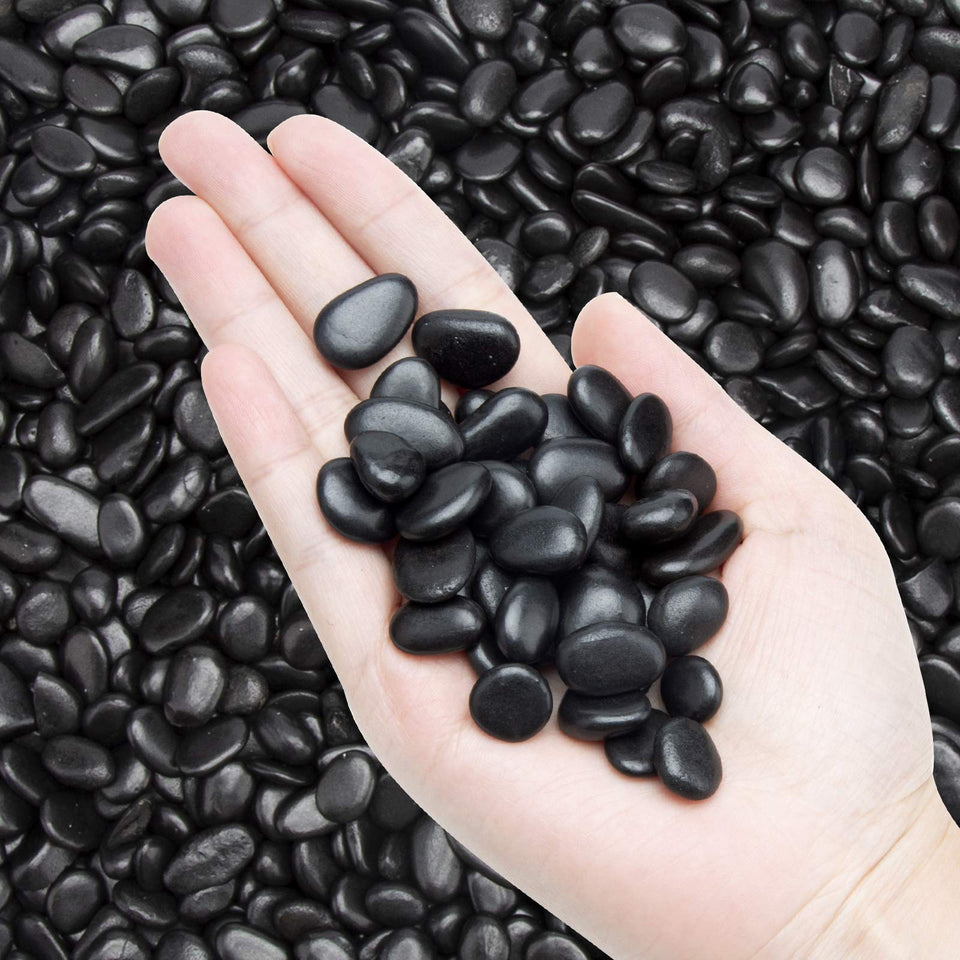 OUPENG black decorative pebbles for river-rock accents in vases and bowls that elevate home decor