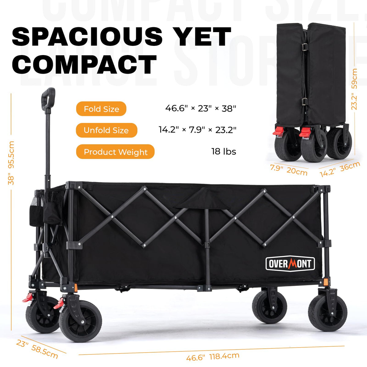 Overmont folding compact storage design fits trunks and closets.