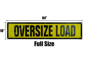 Brass grommets on Oversize Warning sign enable easy, secure mounting.