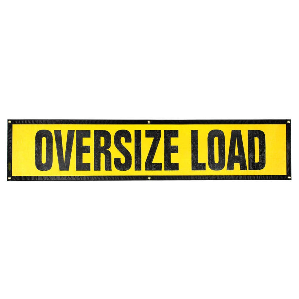 Oversize Warning Products Inc grommet sign front view shows durable mesh for clear oversized-load signaling.