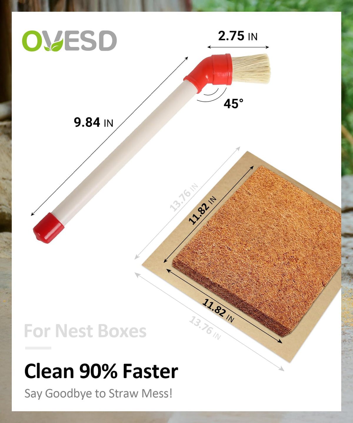 OVESD coop liners absorbent keep nesting boxes drier and cleaner.