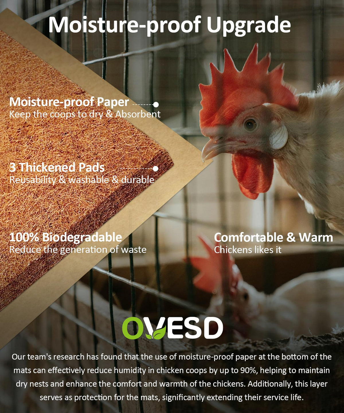 OVESD hen health-egg production focus suggests improved nesting conditions.