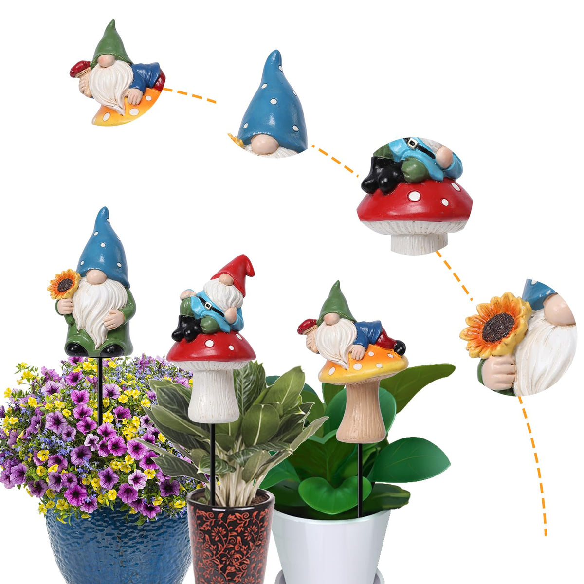 Ovewios garden decor trio bringing playful character to yard