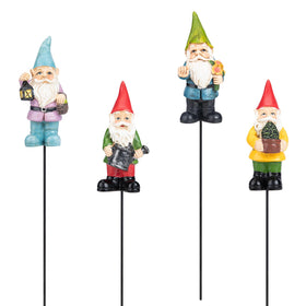 Ovewios garden gnome set of 4 resin figures for charming outdoor yard decor.