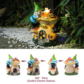 Ovewios gnome with Home inscription enhances garden gift appeal