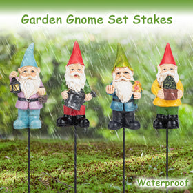 Ovewios happy gnomes add cheer to garden corners.