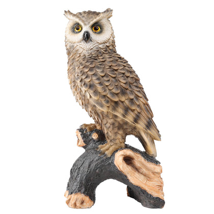 Ovewios owl garden statue perched on a stump enhances outdoor charm and adds seasonal interest.