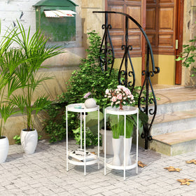 OVICAR round tray plant stand showing removable tray detail.