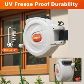 OVIIEVEK 100ft hose with brass connector stays rust-free and provides secure water flow