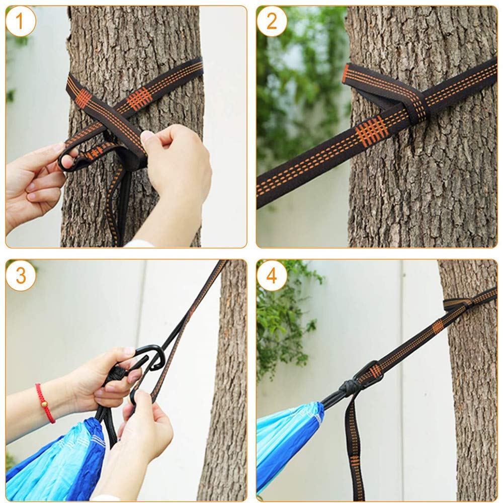 Ovyuzhen hammock straps showing 7 loops for height adjustment.