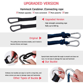 Ovyuzhen straps with steel carabiners for strong attachment.