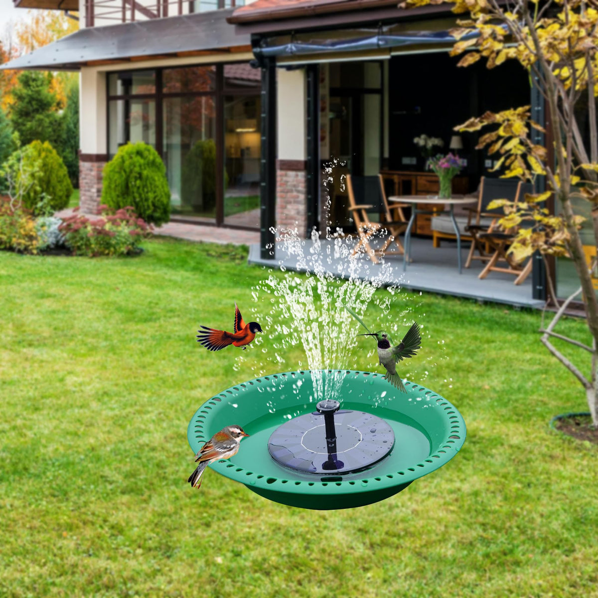 OVZILKI bird bath-accommodates multiple birds at once for shared watering.