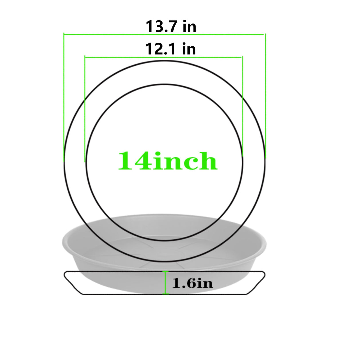 ovzilki heavy-duty PP plant tray for indoor and outdoor use