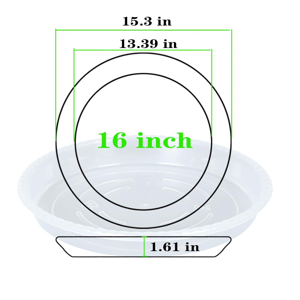 OVZILKI heavy-duty plastic saucer strong enough for outdoor sun exposure.