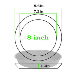 OVZILKI 8-inch plant saucer tray bottom view showing rim