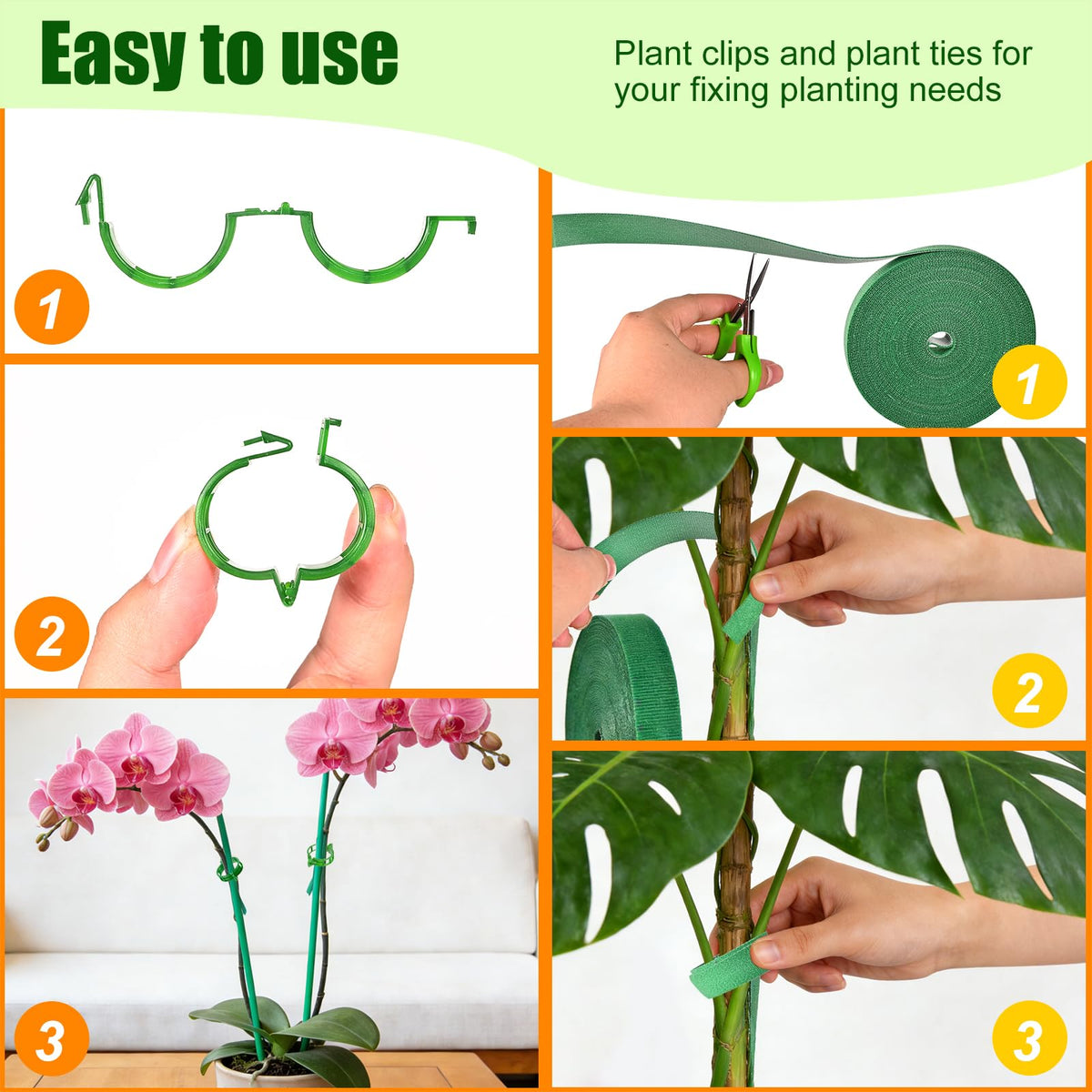 Owandan tomato clips in use keep climbing vines neat and supported.
