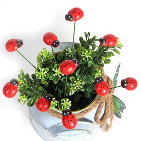 owemeet durable plastic and metal stake brightens planters indoors