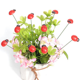 owemeet 40-piece ladybug stakes suit seasonal home decor