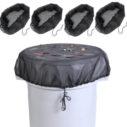 Owl Focus 37-5 inch mesh cover protects rain barrels from leaves and debris.
