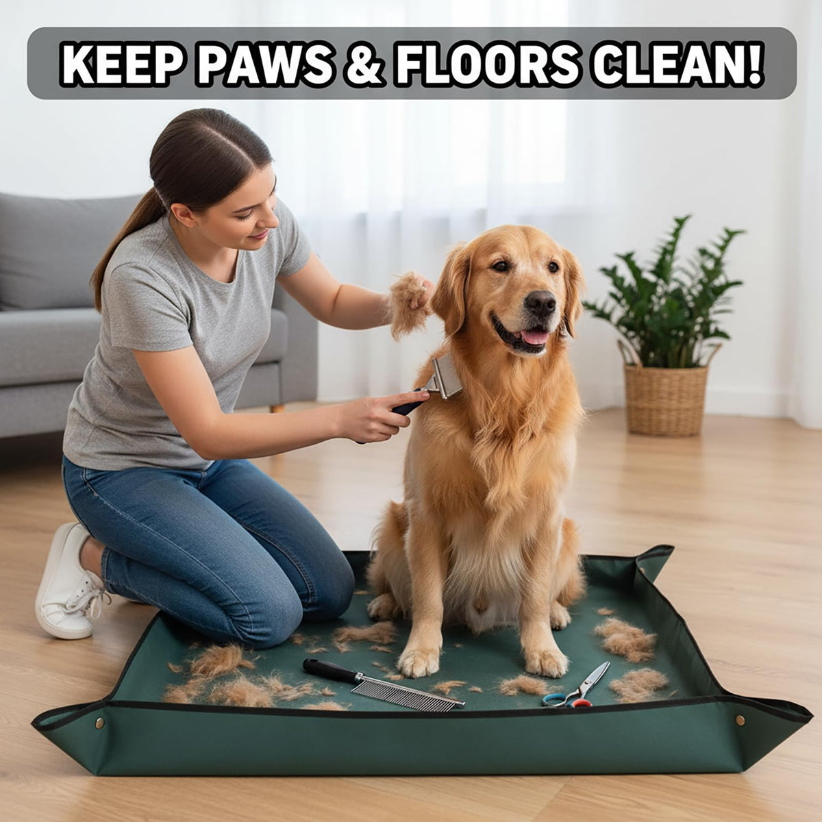 Owl Focus repotting mat measuring 29.5x29.5 inches for ample workspace.