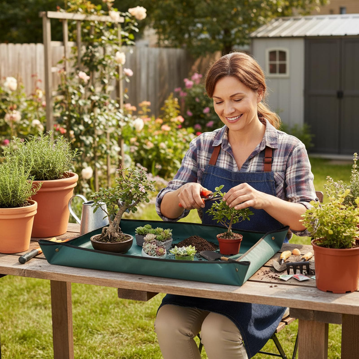 Owl Focus mat easy to wipe clean after potting sessions.