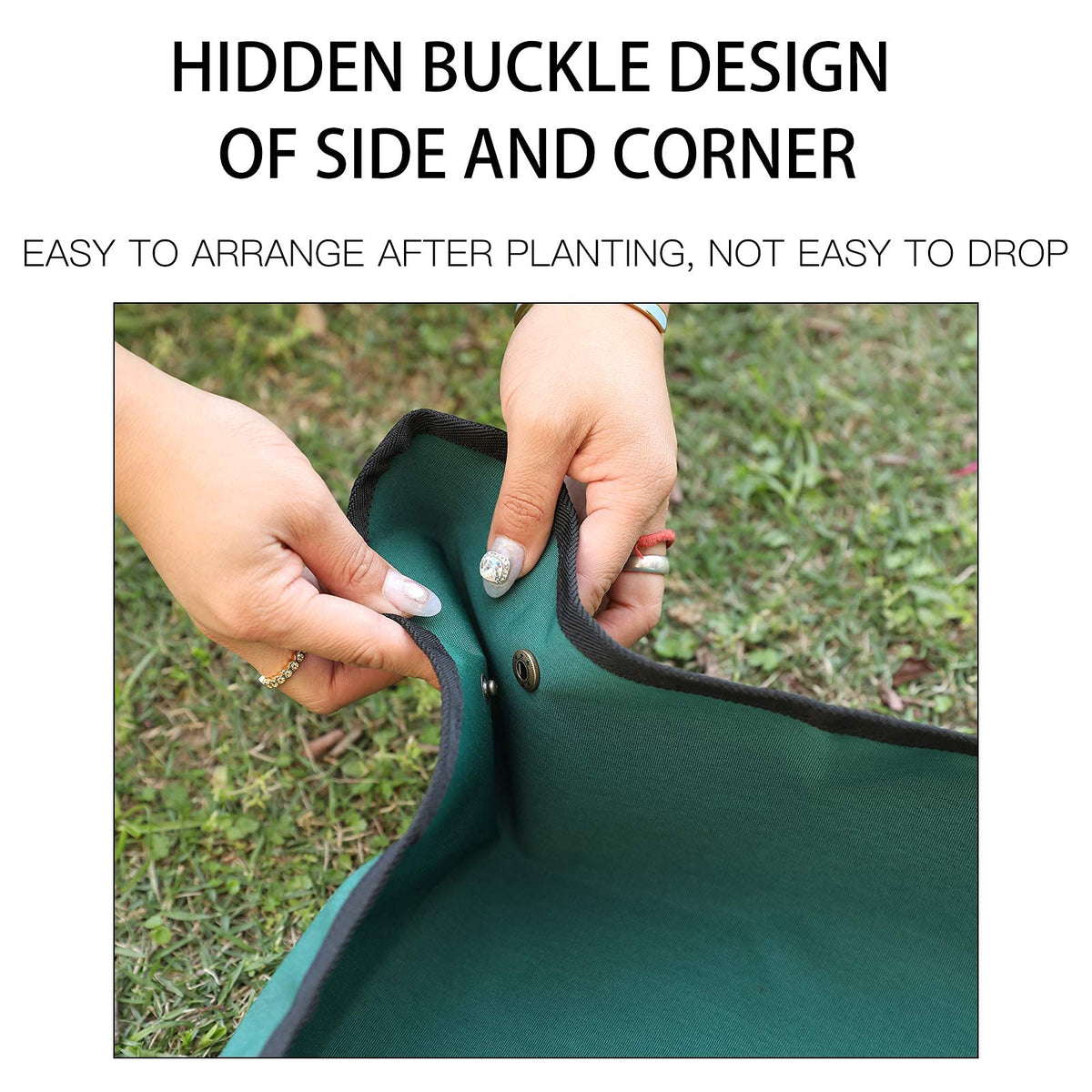 Owl Focus snap-button corners contain soil and water efficiently.