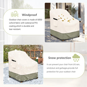 Owlcover chair cover on an Adirondack chair demonstrating full coverage