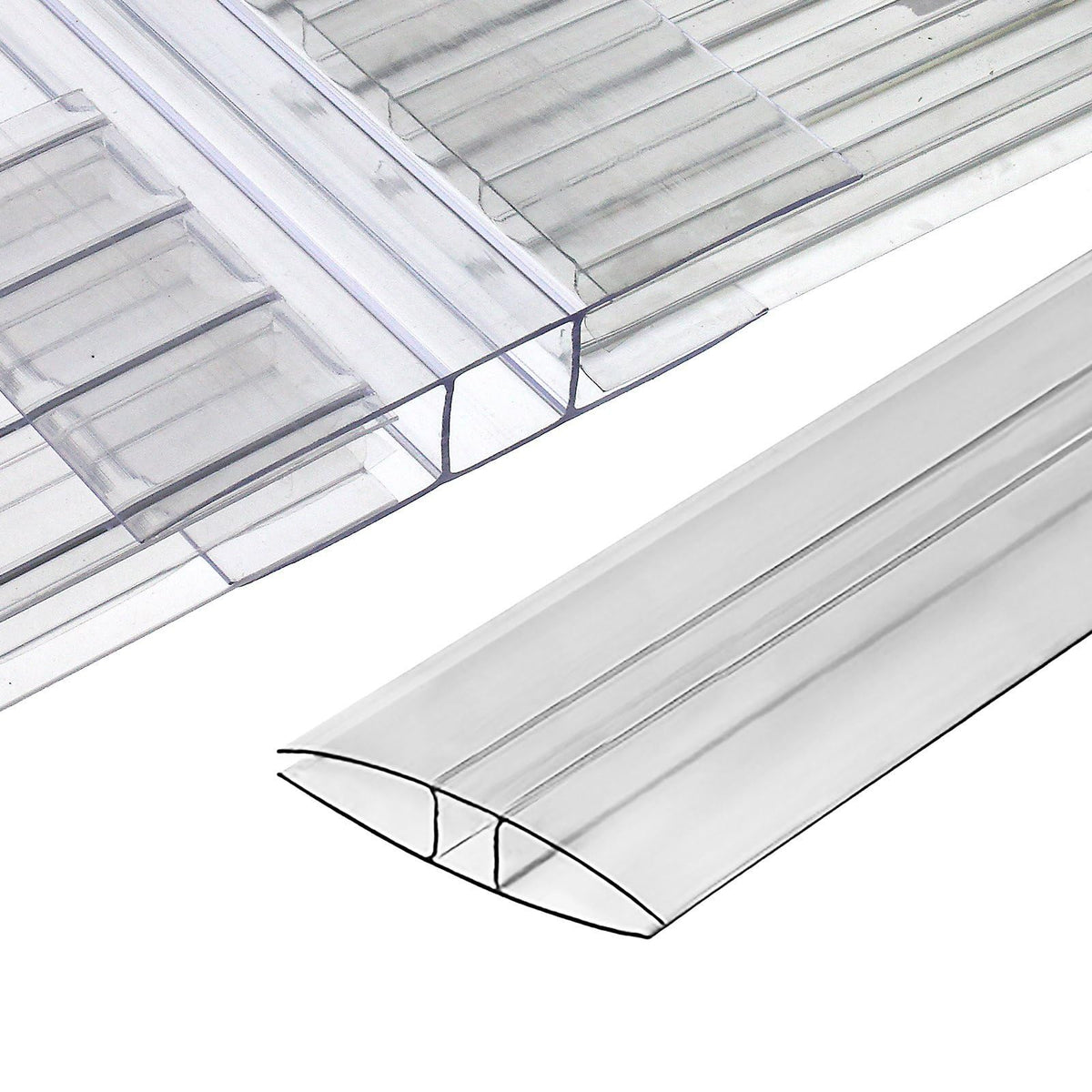 OWLHAUS Greenhouse H Connectors join 8mm panels for a seamless, sunlit greenhouse.