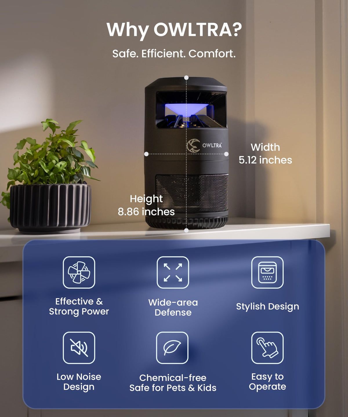 OWLTRA IMT-L60 device placed near a kitchen window for pest control