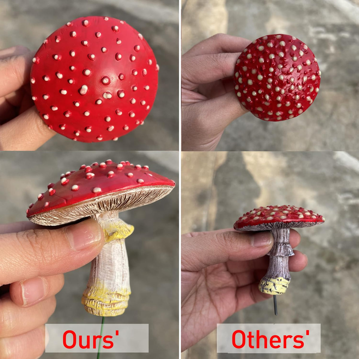 OwMell glow in the dark mushroom as a fairy garden accessory.