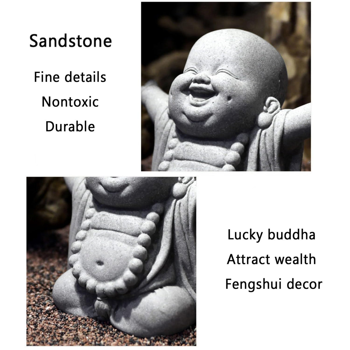 OwMell Jizo monk statue integrated into a micro landscape scene