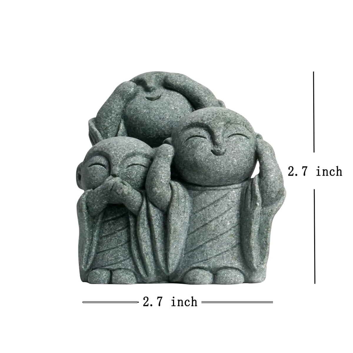 OwMell Jizo statue packaging shows a 3-piece set ready for gifting.