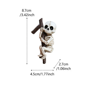 OwMell outdoor decor skeleton figure on a planter for porch or balcony.