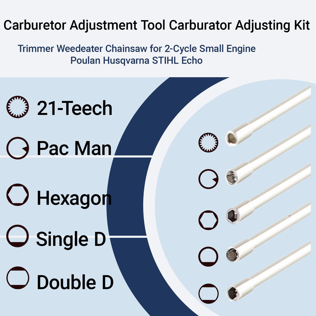 Ownengin double D tip enables versatile carburetor trims