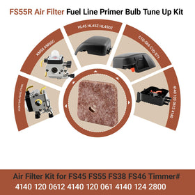 Ownengin FS55R air filter close-up highlighting replacement part for STIHL trimmers.