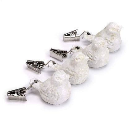 OwnMy bird clip cast iron tablecloth weights prevent wind and keep cloth tidy.