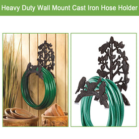 Close-up of OwnMy cast iron hose holder texture and rustic finish