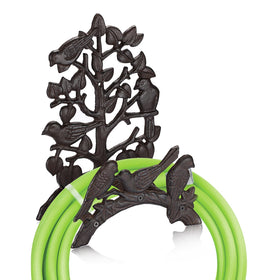 OwnMy cast iron garden hose holder on wall mount keeps hoses neatly stored and ready