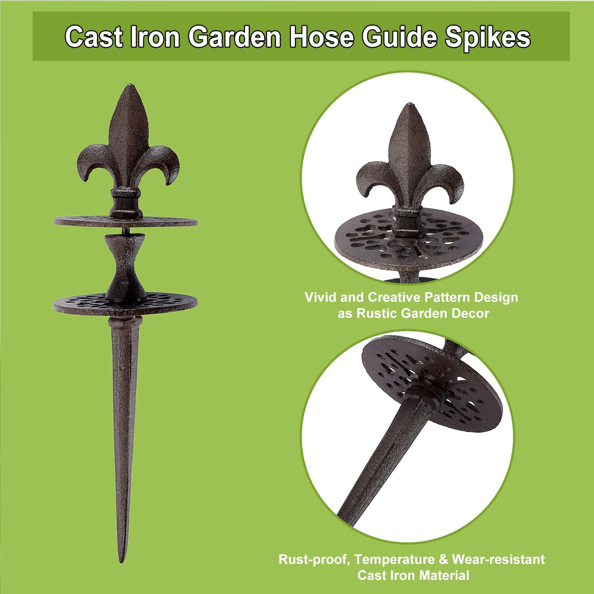 Durable OwnMy hose guide stake guiding hoses along garden borders.