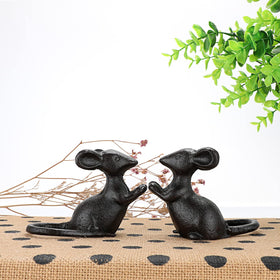 OwnMy cast iron mouse figurine garden decor suitable for patio and yard